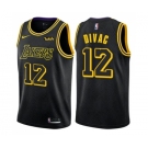Women's Nike Los Angeles Lakers #12 Vlade Divac Swingman Black NBA Jersey - City Edition