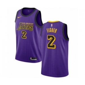 Women's Nike Los Angeles Lakers #2 Derek Fisher Swingman Purple NBA Jersey - City Edition