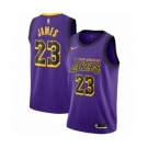Women's Nike Los Angeles Lakers #23 LeBron James Swingman Purple NBA Jersey - City Edition