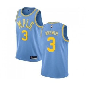 Women's Nike Los Angeles Lakers #3 Corey Brewer Authentic Blue Hardwood Classics NBA Jersey
