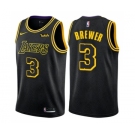 Women's Nike Los Angeles Lakers #3 Corey Brewer Swingman Black NBA Jersey - City Edition