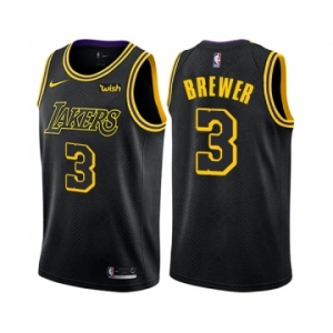 Women's Nike Los Angeles Lakers #3 Corey Brewer Swingman Black NBA Jersey - City Edition