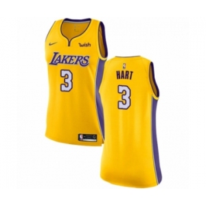 Women's Nike Los Angeles Lakers #3 Josh Hart Swingman Gold NBA Jersey - Icon Edition