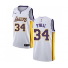 Women's Nike Los Angeles Lakers #34 Shaquille O'Neal Swingman White NBA Jersey - Association Edition
