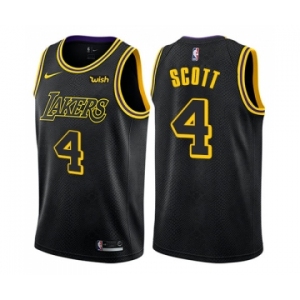 Women's Nike Los Angeles Lakers #4 Byron Scott Swingman Black NBA Jersey - City Edition
