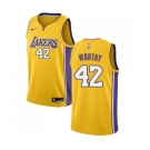 Women's Nike Los Angeles Lakers #42 James Worthy Swingman Gold Home NBA Jersey - Icon Edition