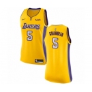 Women's Nike Los Angeles Lakers #5 Tyson Chandler Authentic Gold NBA Jersey - Icon Edition