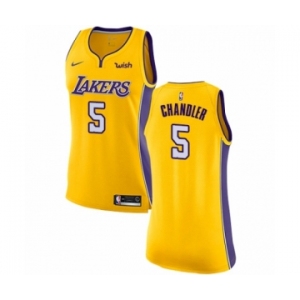 Women's Nike Los Angeles Lakers #5 Tyson Chandler Swingman Gold NBA Jersey - Icon Edition