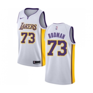 Women's Nike Los Angeles Lakers #73 Dennis Rodman Swingman White NBA Jersey - Association Edition