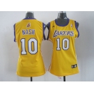 women nba los angeles lakers #10 nash yellow