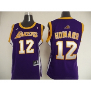 women nba los angeles lakers #12 dwight howard purple[revolution 30 swingman]
