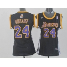 women nba los angeles lakers #24 kobe bryant black