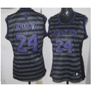 women nba los angeles lakers #24 kobe bryant grey[black strip]
