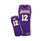 Youth Adidas Los Angeles Lakers #12 Channing Frye Authentic Purple Road NBA Jersey