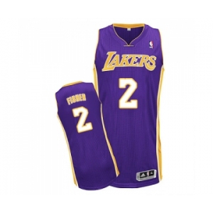 Youth Adidas Los Angeles Lakers #2 Derek Fisher Authentic Purple Road NBA Jersey