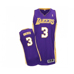 Youth Adidas Los Angeles Lakers #3 Corey Brewer Authentic Purple Road NBA Jersey
