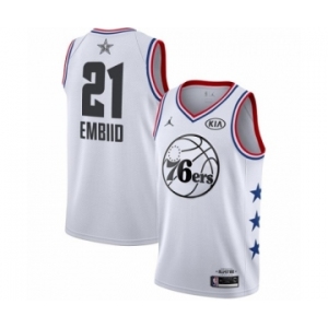 Youth Jordan Philadelphia 76ers #21 Joel Embiid Swingman White 2019 All-Star Game Basketball Jersey