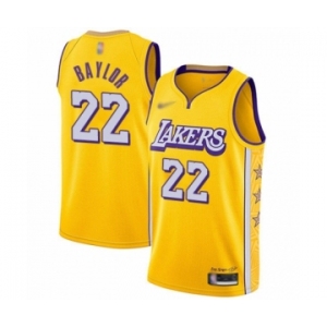Youth Los Angeles Lakers #22 Elgin Baylor Swingman Gold Basketball Jersey - 2019-20 City Edition