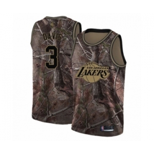Youth Los Angeles Lakers #3 Anthony Davis Swingman Camo Realtree Collection Basketball Jersey