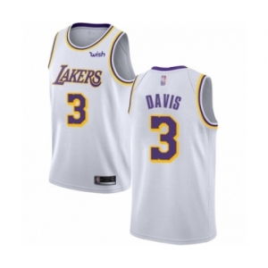 Youth Los Angeles Lakers #3 Anthony Davis Swingman White Basketball Jersey - Association Edition