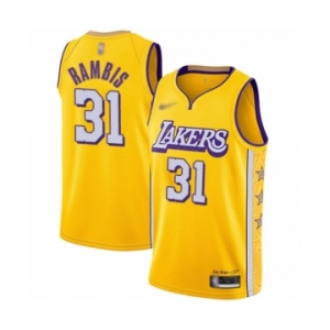 Youth Los Angeles Lakers #31 Kurt Rambis Swingman Gold Basketball Jersey - 2019-20 City Edition