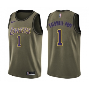 Youth Nike Los Angeles Lakers #1 Kentavious Caldwell-Pope Swingman Green Salute to Service NBA Jersey