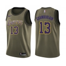 Youth Nike Los Angeles Lakers #13 Wilt Chamberlain Swingman Green Salute to Service NBA Jersey