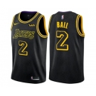 Youth Nike Los Angeles Lakers #2 Lonzo Ball Swingman Black NBA Jersey - City Edition