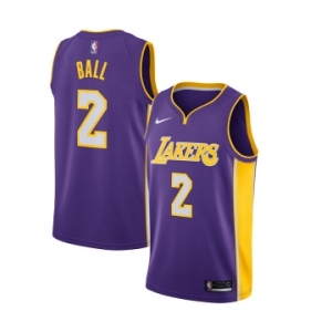 Youth Nike Los Angeles Lakers #2 Lonzo Ball Swingman Purple NBA Jersey - Statement Edition
