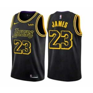 Youth Nike Los Angeles Lakers #23 LeBron James Swingman Black NBA Jersey - City Edition
