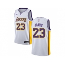 Youth Nike Los Angeles Lakers #23 LeBron James White NBA Swingman Association Edition Jersey