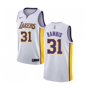 Youth Nike Los Angeles Lakers #31 Kurt Rambis Authentic White NBA Jersey - Association Edition