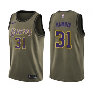 Youth Nike Los Angeles Lakers #31 Kurt Rambis Swingman Green Salute to Service NBA Jersey