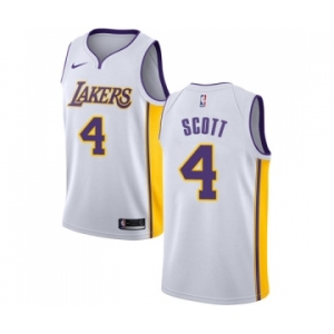 Youth Nike Los Angeles Lakers #4 Byron Scott Swingman White NBA Jersey - Association Edition