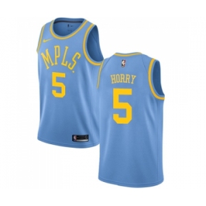 Youth Nike Los Angeles Lakers #5 Robert Horry Swingman Blue Hardwood Classics NBA Jersey