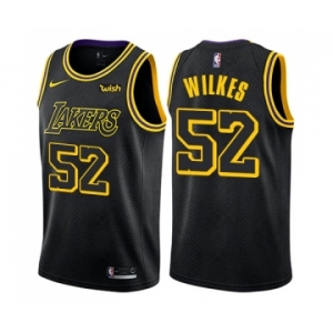 Youth Nike Los Angeles Lakers #52 Jamaal Wilkes Swingman Black NBA Jersey - City Edition