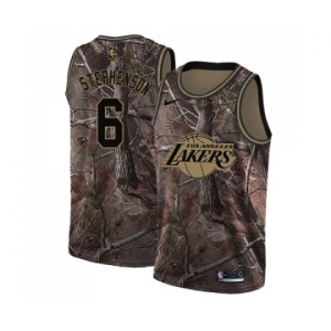 Youth Nike Los Angeles Lakers #6 Lance Stephenson Swingman Camo Realtree Collection NBA Jersey