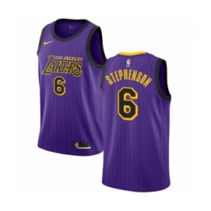 Youth Nike Los Angeles Lakers #6 Lance Stephenson Swingman Purple NBA Jersey - City Edition