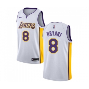 Youth Nike Los Angeles Lakers #8 Kobe Bryant Swingman White NBA Jersey - Association Edition