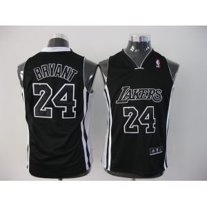 youth nba los angeles lakers #24 bryant black(black number)