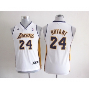 youth nba los angeles lakers #24 kobe bryant white[revolution 30 swingman]