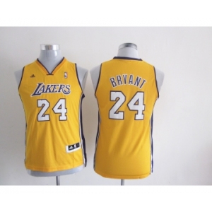 youth nba los angeles lakers #24 kobe bryant yellow[revolution 30 swingman]