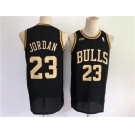 Adidas Men's Chicago Bulls #23 Michael Jordan Black Gold Retro Basketball Jersey