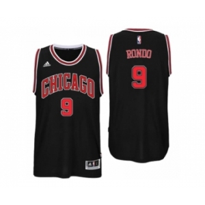 Men Chicago Bulls #9 Rajon Rondo Alternate Black New Swingman Jersey