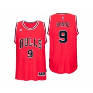 Men Chicago Bulls #9 Rajon Rondo Road Red New Swingman Jersey