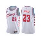 Men Nike Chicago Bulls #23 Michael Jordan Authentic White NBA Jersey - City Edition