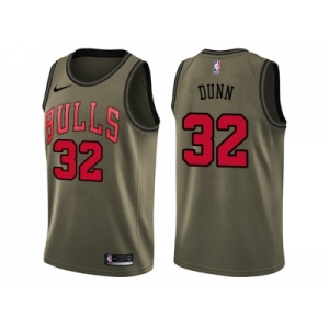 Men Nike Chicago Bulls #32 Kris Dunn Green Salute to Service NBA Swingman Jersey