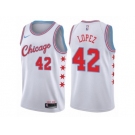 Men Nike Chicago Bulls #42 Robin Lopez Authentic White NBA Jersey - City Edition