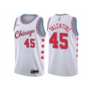 Men Nike Chicago Bulls #45 Denzel Valentine Authentic White NBA Jersey - City Edition