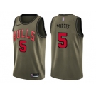 Men Nike Chicago Bulls #5 Bobby Portis Green Salute to Service NBA Swingman Jersey